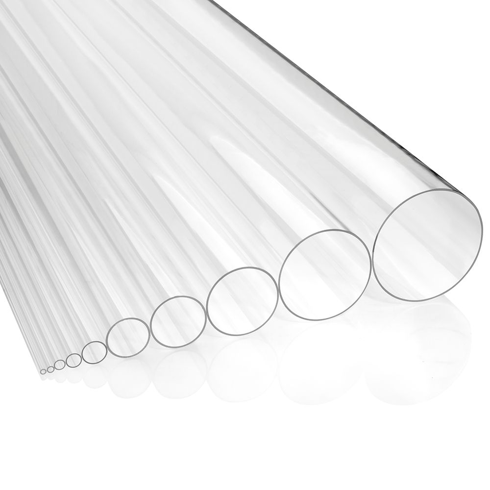 Acrylglas Rohe in Transparent, Opele Rohe oder auch satinierte Acrylglas Rohre in verschiedenen Durchmessern.