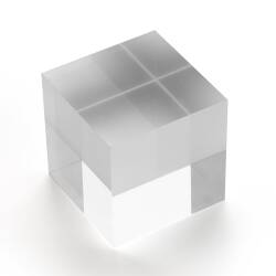 Quadratischer Acrylblock 60x60x20mm transparent mit glänzend polierten Seiten 