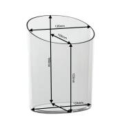 Ovale Warenschütte aus transparentem Kunststoff 180mm