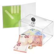 Spendenbox mit Schloß und Topschild DIN A6 - Zeigis®