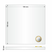 Transparente Acrylglasplatte 150x150x10mm mit polierten Kanten