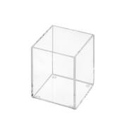 Acrylbox 75x75x100mm (Höhe) aus 3mm Acrylglas, Transparent / Antirutschfüße