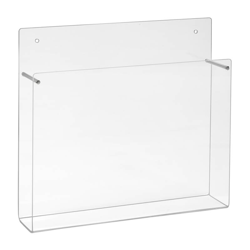 Quadratischer Wandprospekthalter 210x210mm aus Acrylglas