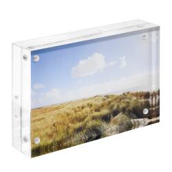 Magnetisch Acryl Bilderrahmen 5 Größen Freistehend Transparent Klar Block