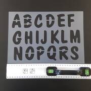 6-teiliges Schablonen-Set für Kreidestifte, Buchstaben, Zahlen, Zeichen, Symbole