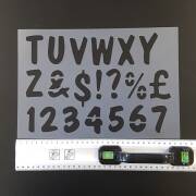 6-teiliges Schablonen-Set für Kreidestifte, Buchstaben, Zahlen, Zeichen, Symbole
