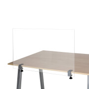 2er Set Plattenhalter aus Metall für Hygieneschutzwand / Tischkante