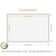 Acrylglas Logoblock mit 5C Digitaldruck 80 x 120mm  / 20mm Materialstärke glänzende Kanten Druck auf Frontseite