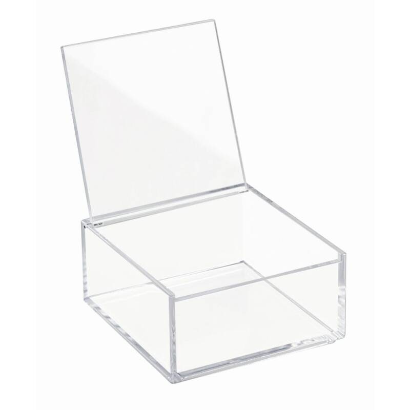 Klappdeckelbox / Utensilienbox transparent 102x102x51mm Aussenmaß