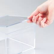 Klappdeckelbox / Utensilienbox transparent 152x152x102mm Aussenmaß