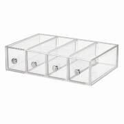 Ablagebox mit vier Schubladen, transparent, Hoch- oder...