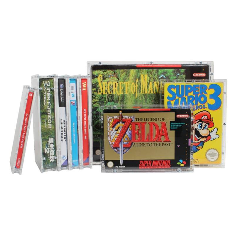 Verschraubtes Acrylcase / Schutzbox für Nintendo Spiele
