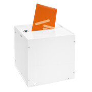 Farbige Losbox aus Acrylglas mit Schloß im...