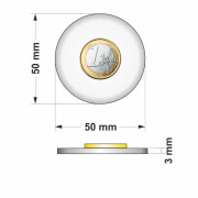 50mm Acrylglasscheibe rund, XT, glänzende Kante, 3mm