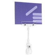 Preisschildhalter Klammer mit DIN A6 Einschubtasche