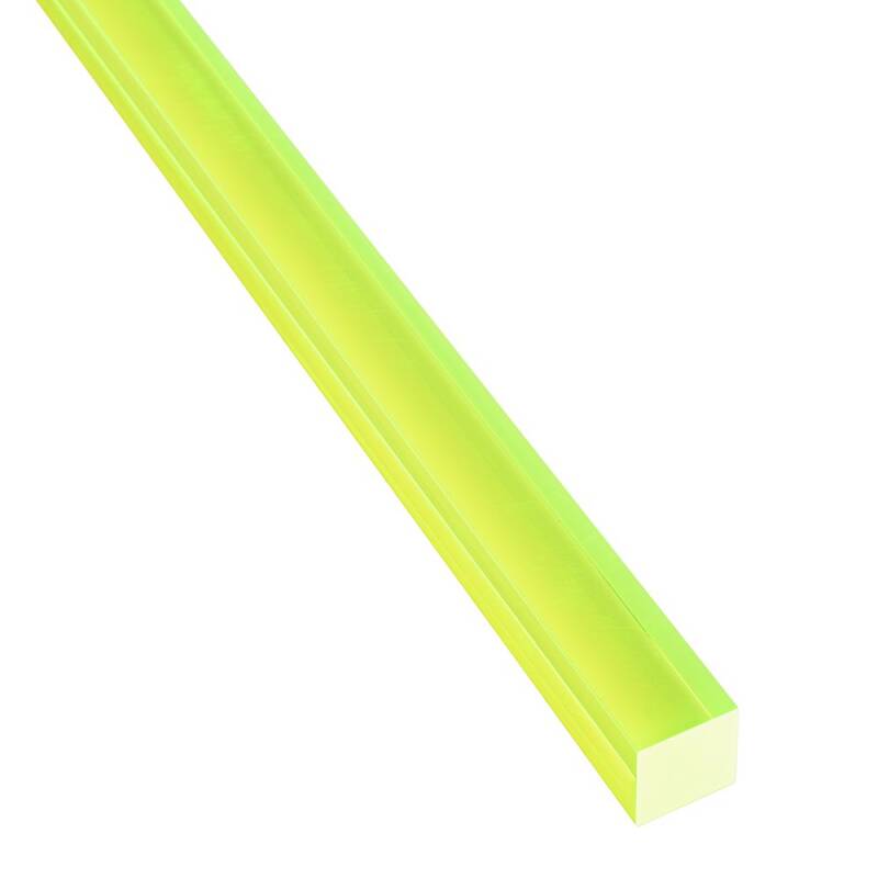 Vierkantstab 20x20mm aus fluoreszierendem Acrylglas XT, gelb, 1000mm