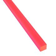Vierkantstab aus Acrylglas, fluoreszierend, 20x20mm (GS) rot - Zuschnitt