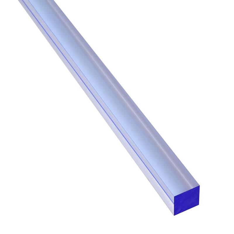 Vierkantstab aus Acrylglas, fluoreszierend, 20x20mm (GS) blau - Zuschnitt