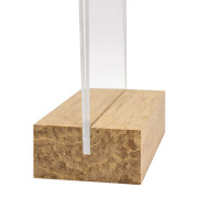 Doppelseitiger Tischkartenhalter DIN Lang Hoch (105x210mm) mit Standfuß aus hellem Bambus