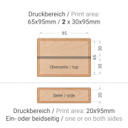 Holz Speisekartenhalter mit Digitaldruck 105mm Digitaldruck Oberseite