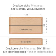 Holz Speisekartenhalter mit Digitaldruck 148mm Digitaldruck 2 x Seitenfläche