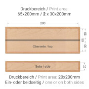 Holz Speisekartenhalter mit Digitaldruck 210mm Digitaldruck 2 x Seitenfläche