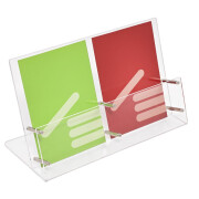 Tischprospektständer aus Acrylglas im Sondermaß / 2-Fächer nebeneinander / Fülltiefe 10mm