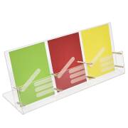 Tischprospektständer aus Acrylglas im Sondermaß / 3-Fächer nebeneinander / Fülltiefe 10mm