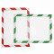 Sichttasche / Warntafel mit Signalfarbe als Einschubtasche Magnetverschluss aus PVC selbstklebend DIN A4 (297 x 210mm) Rot / Weiss - gestreift