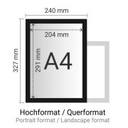 Sichtfolie magnetisch haftend für Dokumentenaushang DIN A4 (210 x 297mm) Schwarz