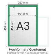 Sichtfolie magnetisch haftend für Dokumentenaushang DIN A3 (297 x 420mm) Grün