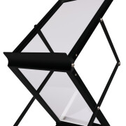 Faltbarer Prospektständer DIN A4 mit 5 Fächern im Koffer schwarz