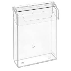 mit Deckel aus Acrylglas / Plexiglas® für Außen DIN A5 Prospektbox / Prospekthalter / Flyerhalter im Hochformat wetterfest