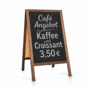 Holz-Kundenstopper / Kreidetafel, braun, 61x118 cm