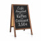 Holz-Kundenstopper / Kreidetafel, braun, 61x118 cm