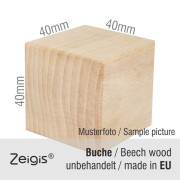Holzwürfel quadratisch aus Buchenholz massiv 40 x 40 x 40 mm