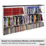 PS3 PS4 PS5 Regal STACK stapelbar / modular, schwarze Rückwand