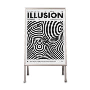 Kundenstopper Indoor, silber - verschiedene Formate