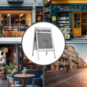 Kundenstopper 500x700 mm Indoor, silber