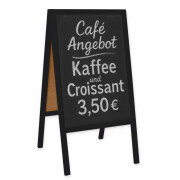 Holz-Kundenstopper / Kreidetafel, schwarz, 51x90 cm