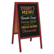 Holz-Kundenstopper / Kreidetafel, rot, 51x90 cm