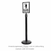 DIN A4 Rahmen für Absperrpfosten - schwarz