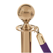 Violettes Velourseil für Absperrpfosten mit Karabinerhaken in Gold