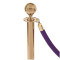 Violettes Velourseil für Absperrpfosten mit Karabinerhaken in Gold
