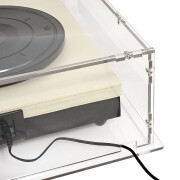 Plattenspielerhaube - transparenter Boden - verspiegelte Rückwand mit Kabelausschnitt