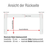 Plattenspielerhaube - weißer Boden - transparente Rückwand mit Kabelausschnitt