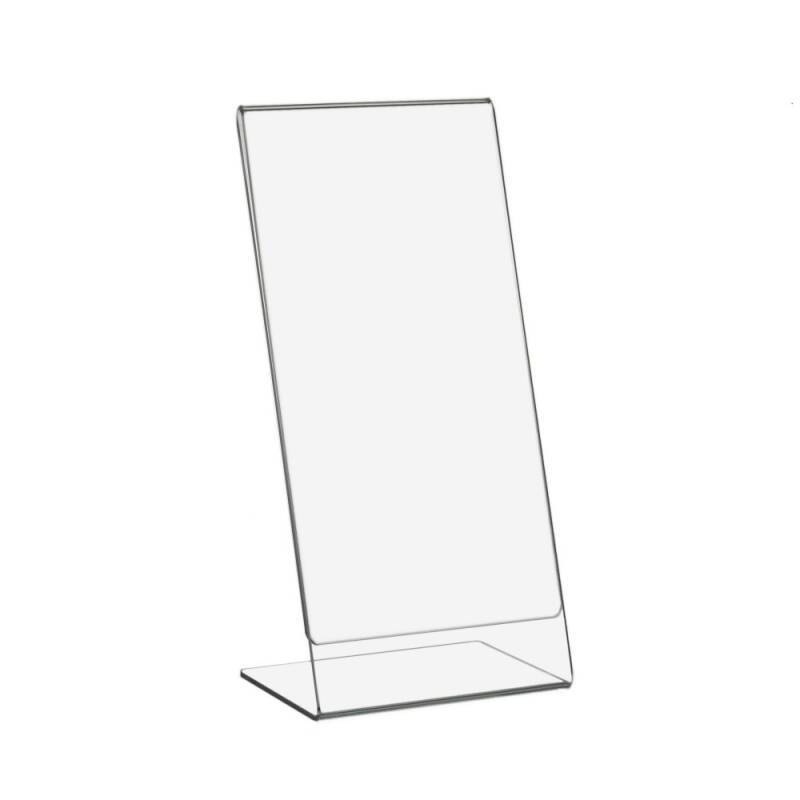 DIN Lang (1/3 DIN A4)  L-Ständer Hochformat aus Acrylglas