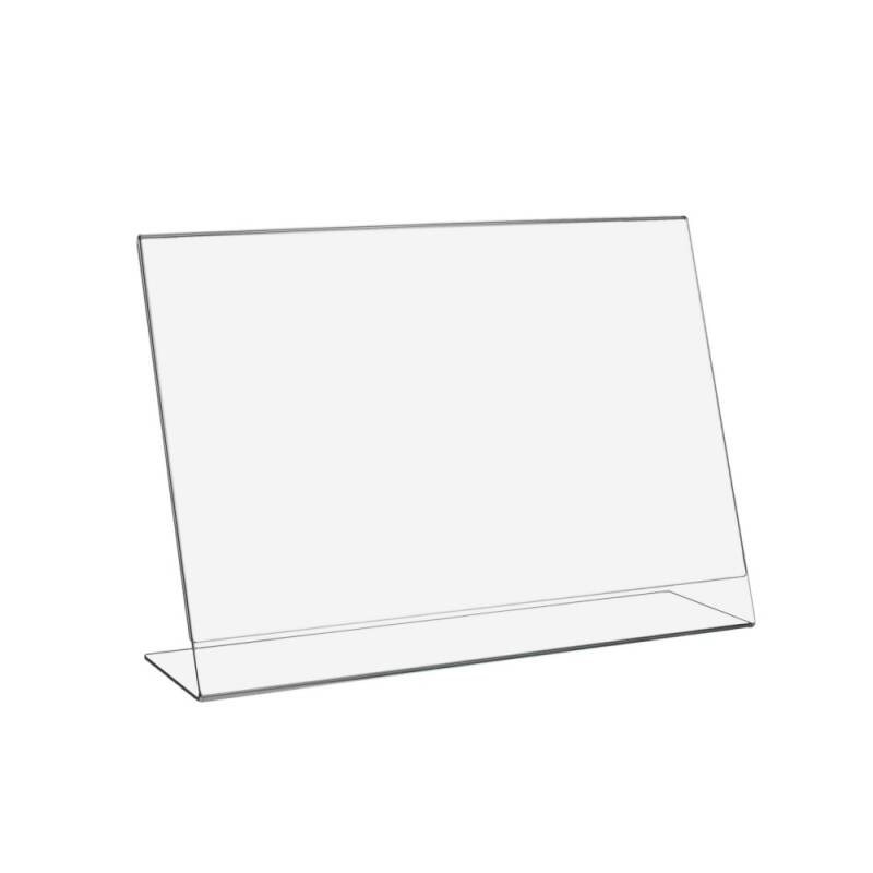 DIN A4 L-Ständer im Querformat aus Acrylglas